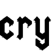 The word cry repeated in a black gothic font against a white background.