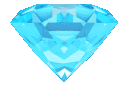 A sparkling blue diamond gemstone rendered in pixel art style.
