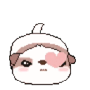 PuppyChasingHeart animated GIF emoji from Luminous Lounge