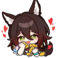 Tingyun from Honkai: Star Rail looking lovingly at gold coins with hearts floating around her head.