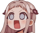 Yashiro Nene with a shocked expression, wide open mouth, and blank eyes.