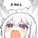 Anime girl with a sassy expression and purple hair shouting the phrase A the a.