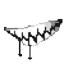 A series of pixelated monster mouths with sharp teeth snapping and biting.