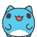 Bugcat Capoo smiles widely and then becomes surrounded by floating pink hearts.