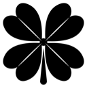 A white sign with a black border containing the bold black text AD.