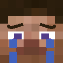 Steve from Minecraft with a sad expression and blue pixelated tears streaming down his face.