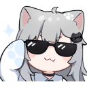 Catgirl wearing sunglasses and smiling with a smug expression.