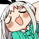 Hideri Kanzaki with a smug expression and blushing cheeks.