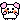 A small white pixel creature with pink ears and blushing cheeks making a happy expression.