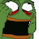 Pepe the Frog pulling his eyelids down to reveal red, bloodshot eyes in a display of intense distress.