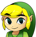 Link from The Legend of Zelda with a happy expression and bright yellow hair.
