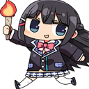 Mito Tsukino holding a burning torch with a mischievous expression.