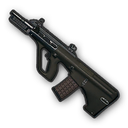AUG assault rifle floating against a solid black background.
