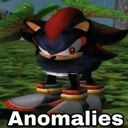 Shadow the Hedgehog rendered as a tiny, distorted, and compressed creature with the word Anomalies written below him.