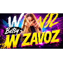 A person making a hand gesture behind bold yellow text that reads W ZAVOZ against a dark, neon-lit background.
