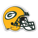 Green Bay Packers football helmet with the team's signature G logo.