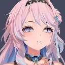 Anime girl with pink hair looking sideways with a smug and unimpressed expression.