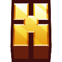 Letter K rendered in a blocky, golden Minecraft texture against a dark background.