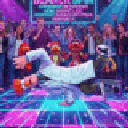 BeekerBreakDanceEmoji animated GIF emoji - Glitching Neon Code Tier 7