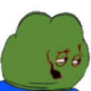 Pepe the Frog with heavy, half-closed eyes and a dazed, hazy expression.