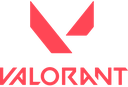 Valorant logo in red against a black background.