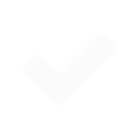 White checkmark symbol centered on a solid black square background.