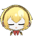 Aigis from Persona 3 with eyes closed and Z symbols floating above her head.