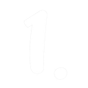 A bold white number one with a period on a solid black background.