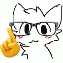 Boykisser character wearing glasses and holding up an index finger in a know-it-all gesture.