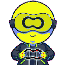 A cartoon gamer character holding a controller, cycling through four different vibrant color variations.