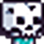 Skull from Minecraft rendered in pixel art style.