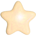 A smooth, cream-colored star icon with soft rounded edges.