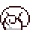 Cinnamoroll character turning around to show his backside in a pixel art style.