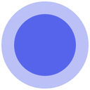 A solid blue circle representing a maintenance status.