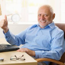 Hide the Pain Harold giving a forced thumbs up with a strained, pained smile.