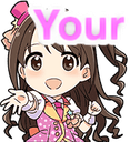 Anime girl with brown hair wearing a pink outfit reaching out with a welcoming smile.