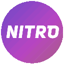 Nitro logo glowing and animating with pink and purple energy.