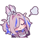 Anime girl with a smug, self-satisfied expression and closed eyes.