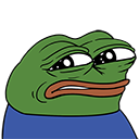 Pepe the Frog with a strained, uncomfortable expression indicating a yikes or cringe reaction.