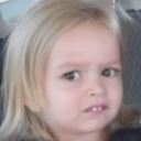 Chloe with a skeptical and disgusted side-eye expression.