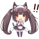Chocola from Nekopara with a surprised expression and hands near her face.