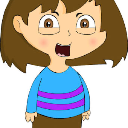 Frisk from Undertale with wide eyes and an open mouth expressing shock.