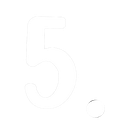 Number five with a period in white text on a black background.