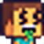Steve from Minecraft with a nauseated face and green vomit coming from his mouth.