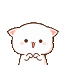 A tiny white kitten dancing happily with its paws moving in a rhythmic motion.