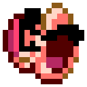 Mario face with his mouth wide open in a distorted, pixelated screaming expression.