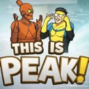 Omni-Man and Invincible stand together with the bold text This Is Peak overlaid on the image.