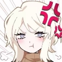 Faust from Limbus Company with an angry expression and a red vein symbol on her head.