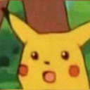 Pikachu with a wide-eyed, open-mouthed expression of shock.
