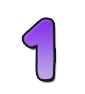 Number one digit colored in a purple gradient.